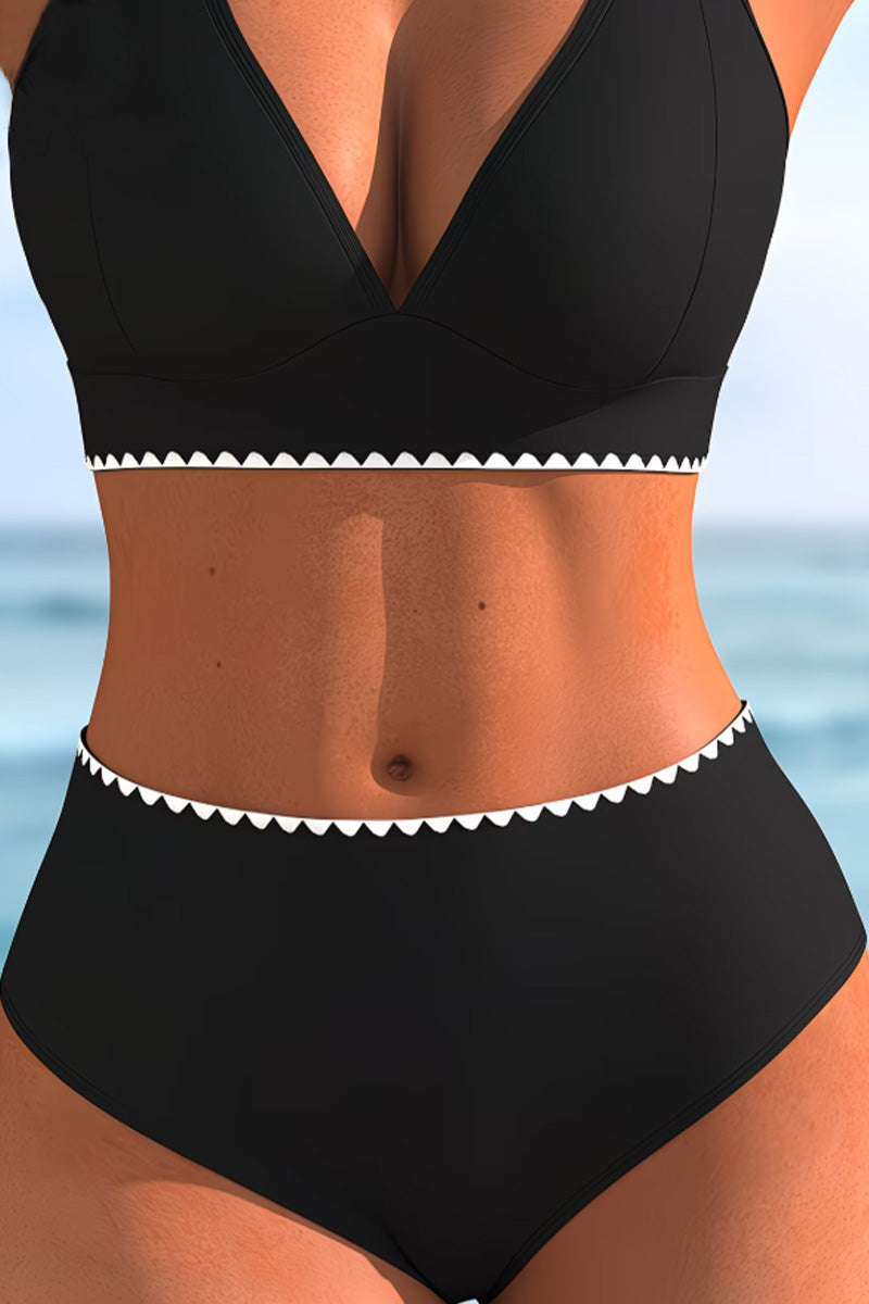 Bikini Två-Axelrem Kontrast Kant