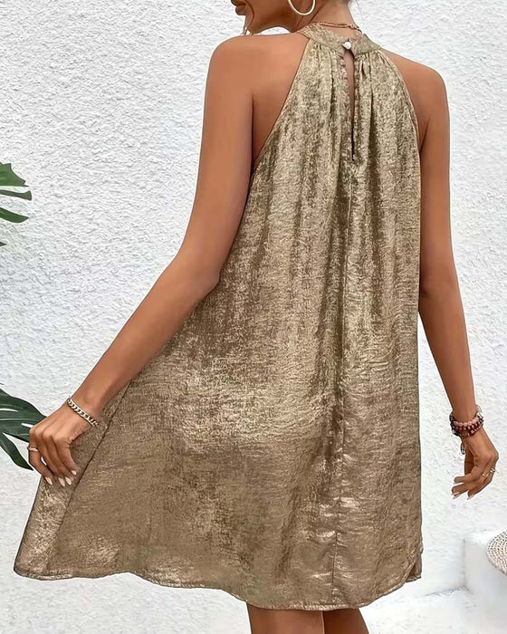 Klänning Lätt Lyx Ärmlös Off-Shoulder Halter