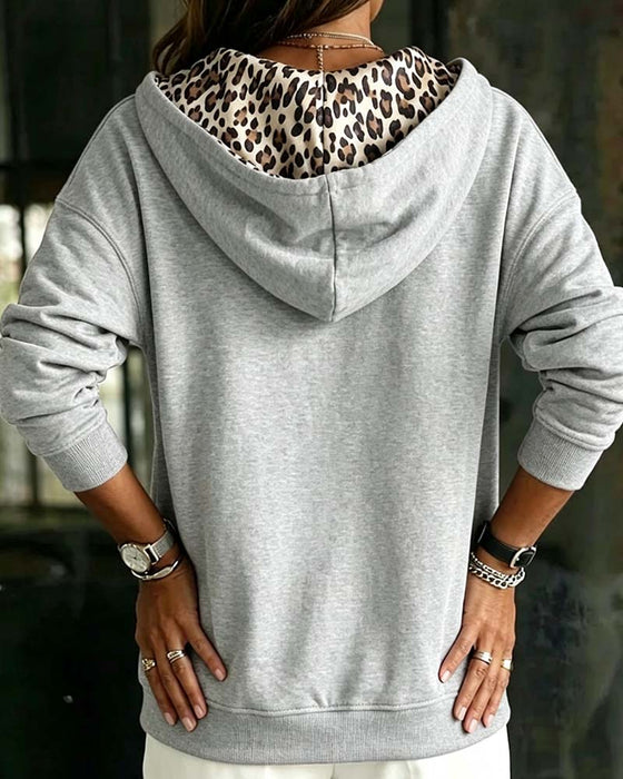 Krocka Huva Leopardmönster Dragkedjeficka