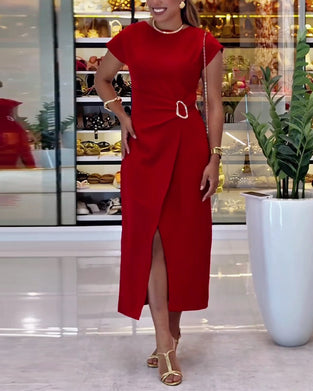 Klänning Elegant Åtsittande Midja Slits