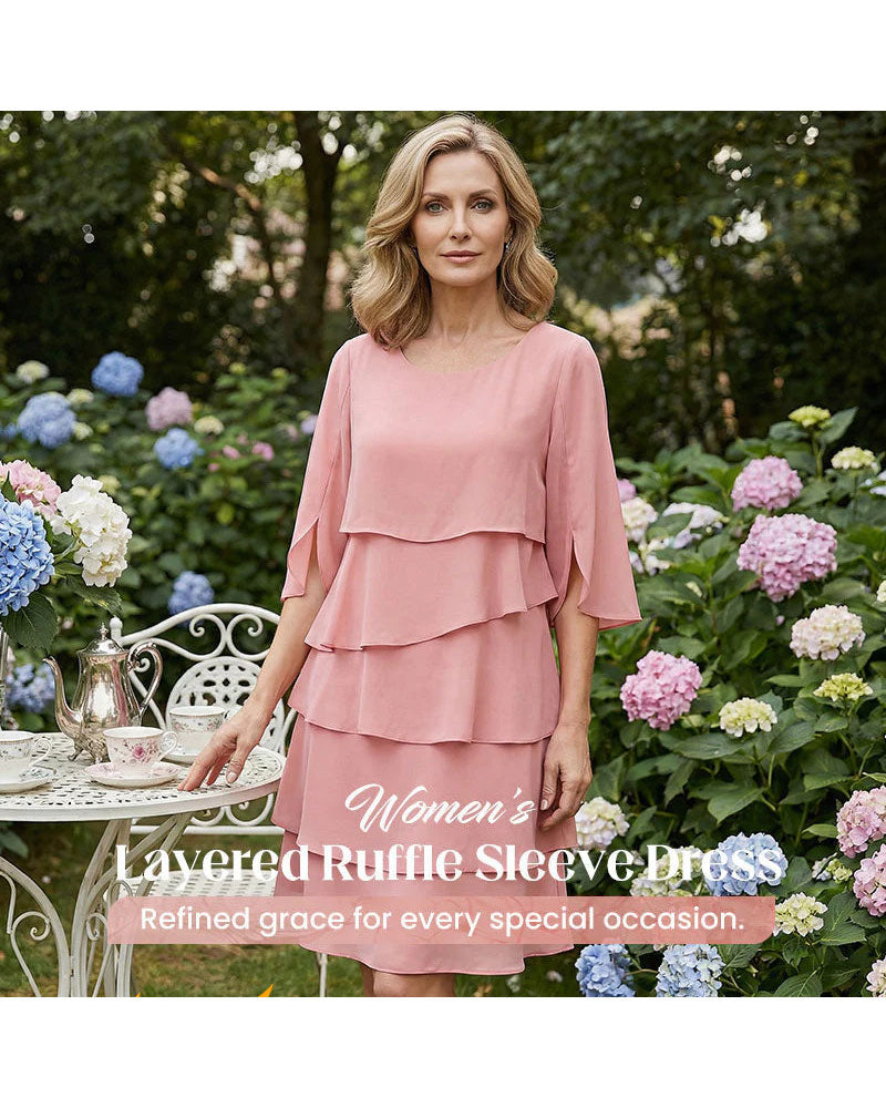 Klänning Lössittande Rund Halsringning Kaka