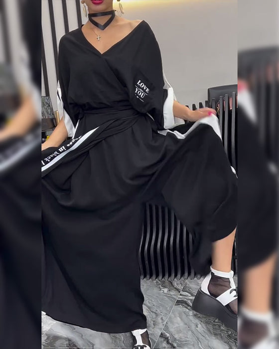 Kostym V-Ringad Oregelbunden Lösa Byxor