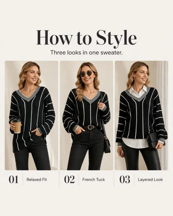 Pullover Tröja Casual Loose Fit Rand