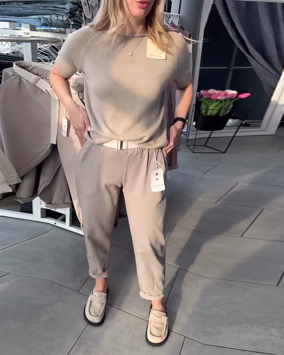 Byxor Enfärgad Avslappnad Rak