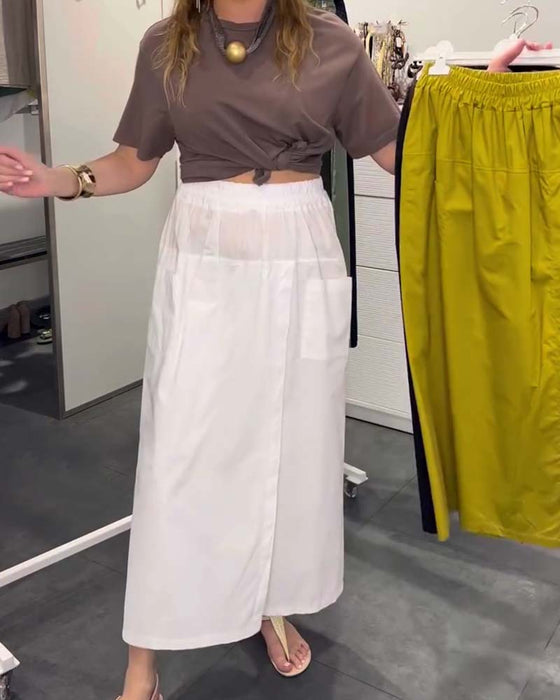 Byxor Casual Förkläde Stil Ankellång