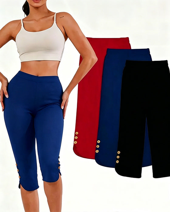 Leggings Enfärgad Slim-Fit Kapad