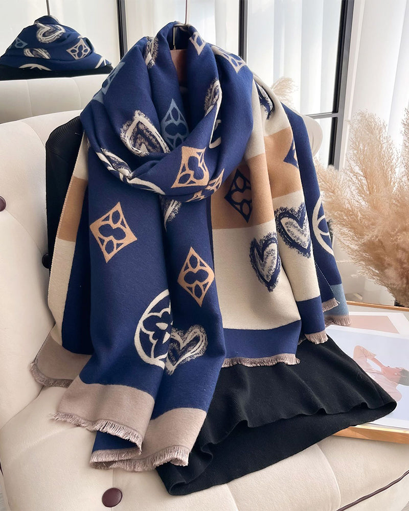 Halsduk Hjärta Geometrisk Mode Varm