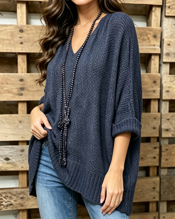 Pullover Hålig Oversized Lat