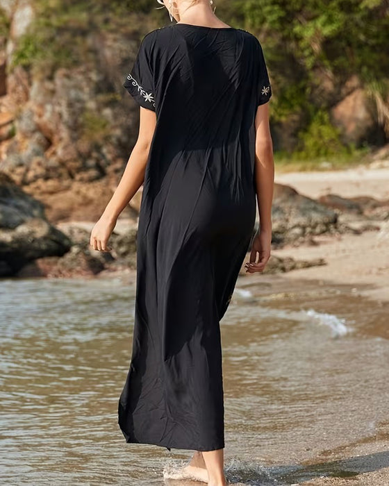 Klänning Etnisk Stil Retro Kortärmad