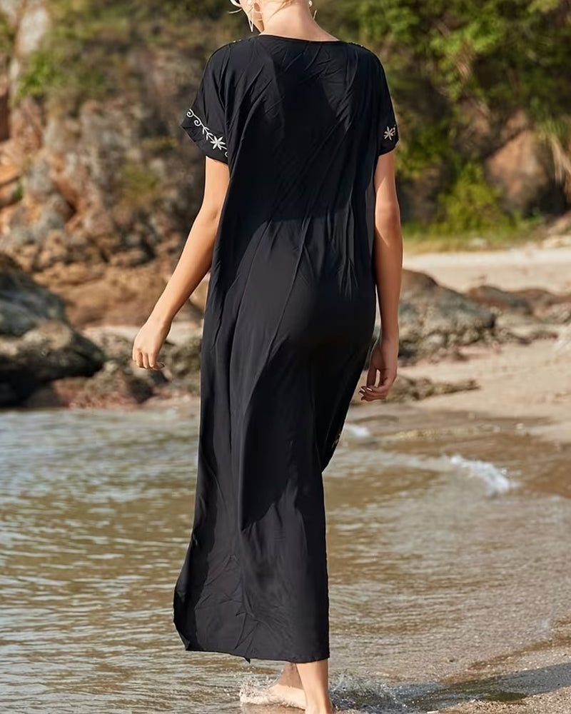 Klänning Etnisk Stil Retro Kortärmad