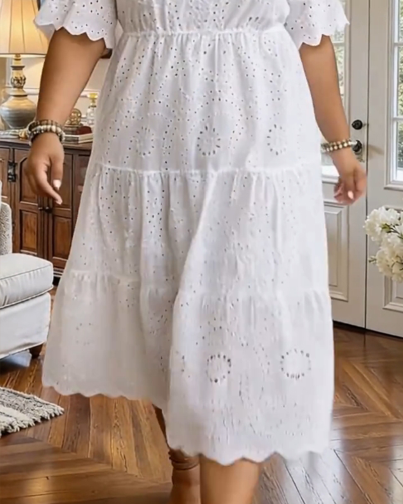 Klänning Fransk Stil Håltomning Elegant