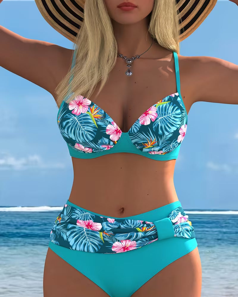 Bikini Tryckt Tvådelad Bh