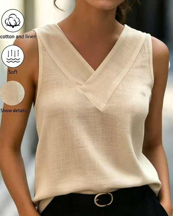 Tank Top Ärmlös V-Hals Kors
