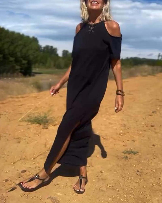 Klänning Fashion Avslappad Off-Shoulder Slim