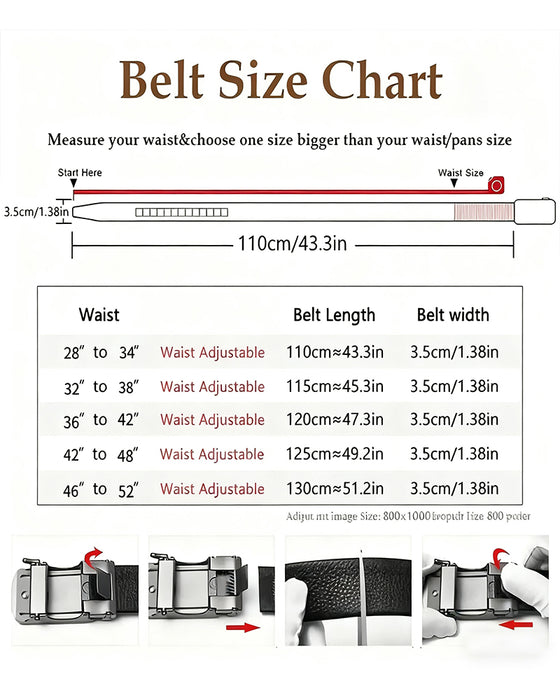 🎁 Läder Ratch Bälte Med Justerbar Spänne💼
