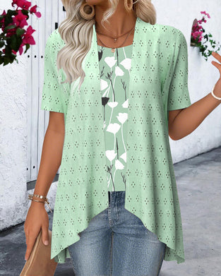 Blus Falsk Tvådelad Tryckt