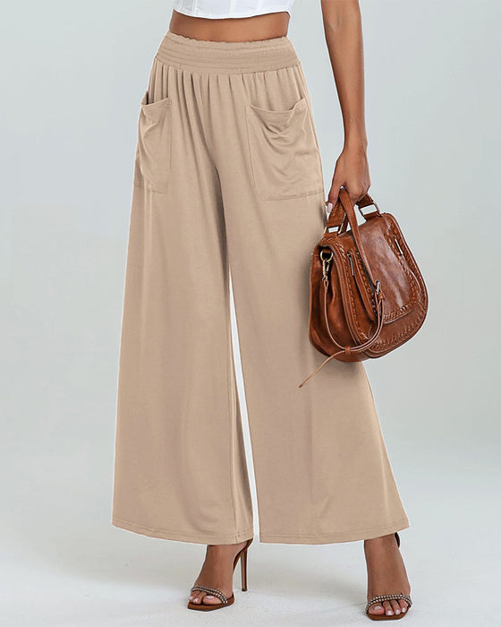 Byxor Ficka Elastisk Midja Bootcut