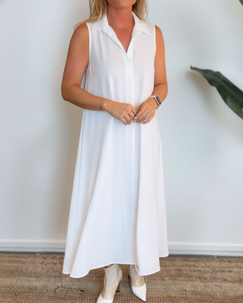 Klänning Kappa V-ringning Ärmlös