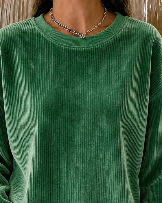 Sweatshirt Corduroy Rund Hals