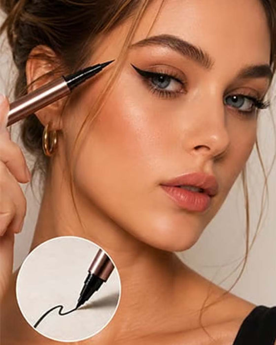 Dual-Tip Flytande Eyeliner – Skarpa Vingar, Noll Kladd, Hela Dagen 🖊️✨