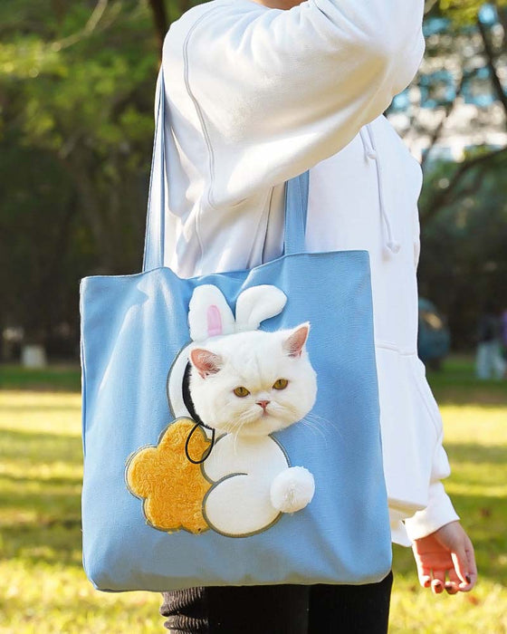 Väska Söt Figur Husdjursbärare Canvas Tote