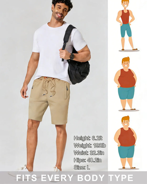 Shorts Elastisk Midja Dragsko Solid Färg Herr