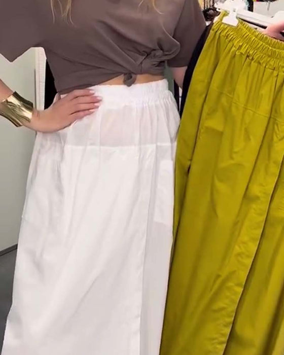 Byxor Casual Förkläde Stil Ankellång