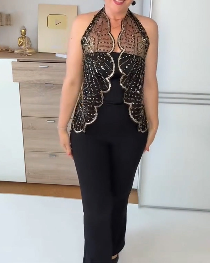 Sjal Vintage Spets med Pärlor