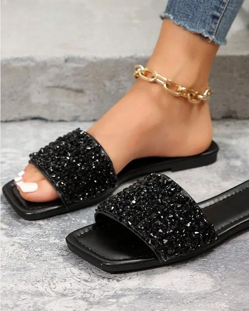 Sandaler Casual Paljett Platt