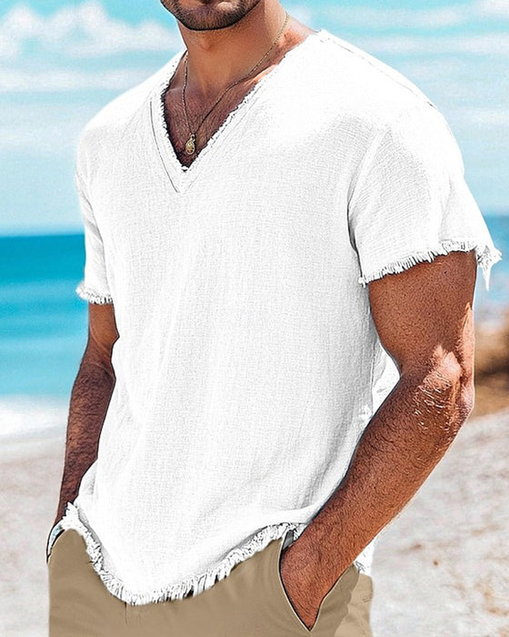 T-Shirt Herr Solid Kort Ärm