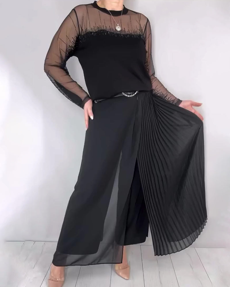 Långärmad Topp Med Rund Halsring