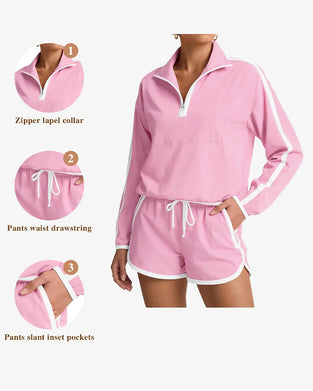 Set Dragkedja-Dragsko Färgblock Casual