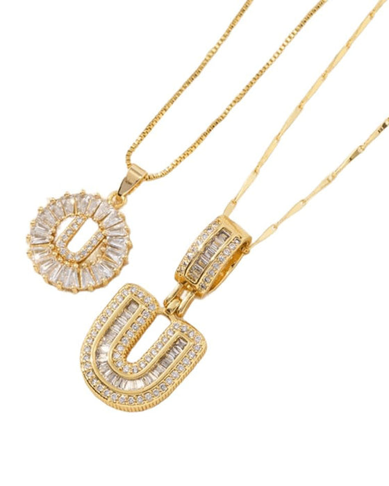 Halsband Initial Bokstav Hängsmycke 2 Förpackning