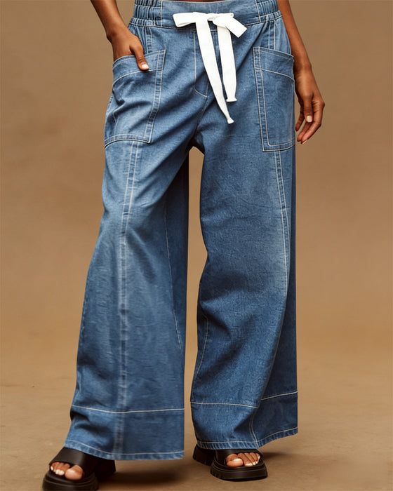 Jeans Dragsko Stor Ficka Bredben