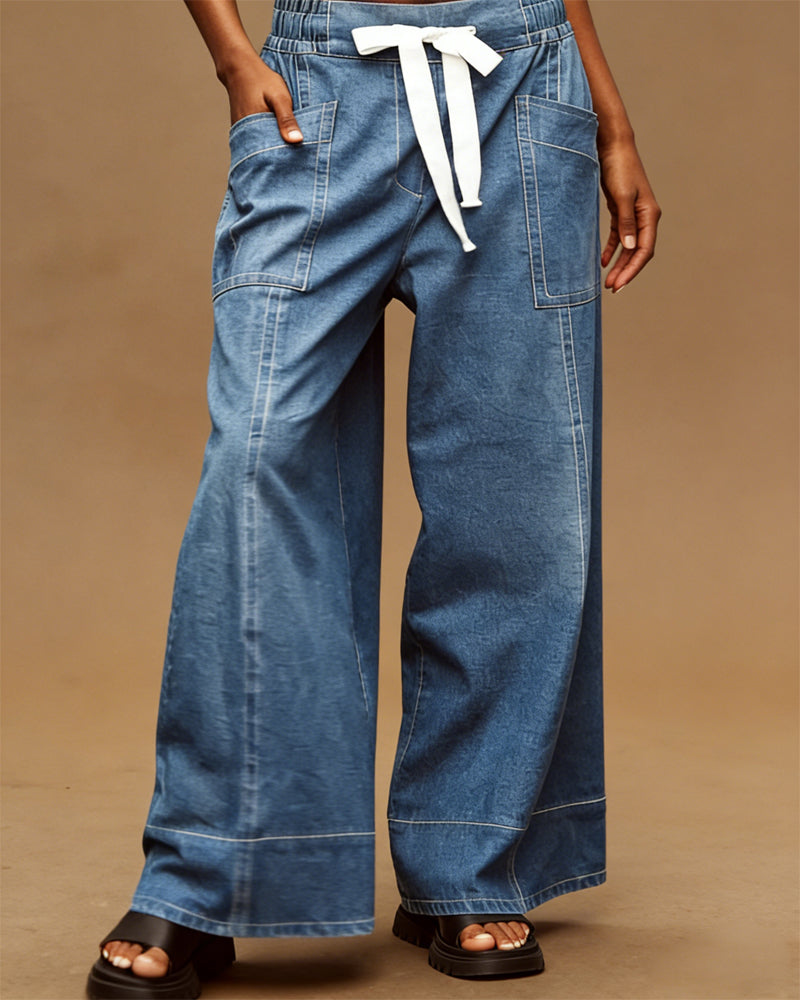 Jeans Dragsko Stor Ficka Bredben