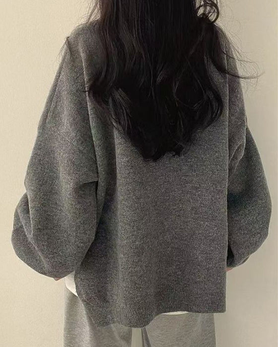 Pullover Rundhalsad Sida Slits