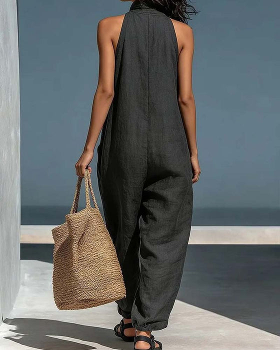 Jumpsuit Halter Hals Ärmlös