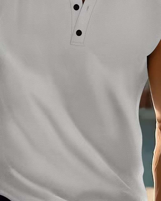 Linne Herr Henley Enfärgad Sport