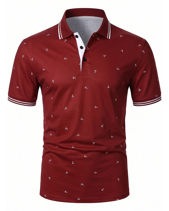 T-Shirt Polo Krage Pil Mönster Casual