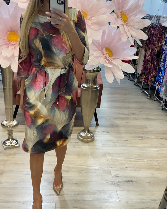 Klänning Retro Färgblock Lappverk Gradient