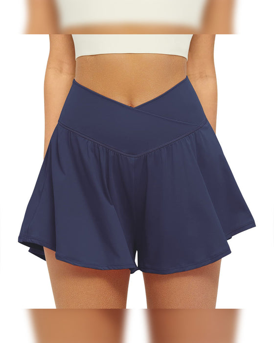 Shorts Med Hög Midja Enfärgad