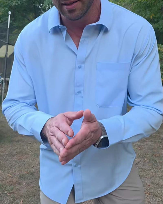 Skjorta Solid Casual Vattentät Stretch