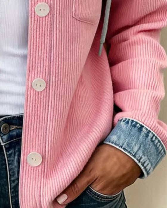 Kappa Huva Ribbad Jeans Lapptäcke Knäppt