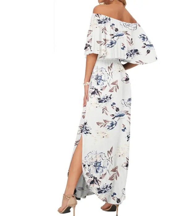 Klänning Elegant Bläcktvätt Blommig Maxi