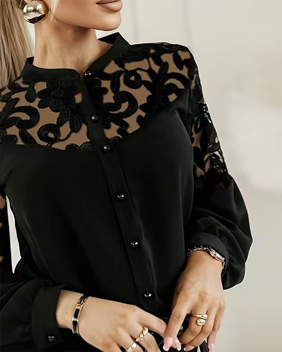 Patchworkskjorta med Lykthärmar