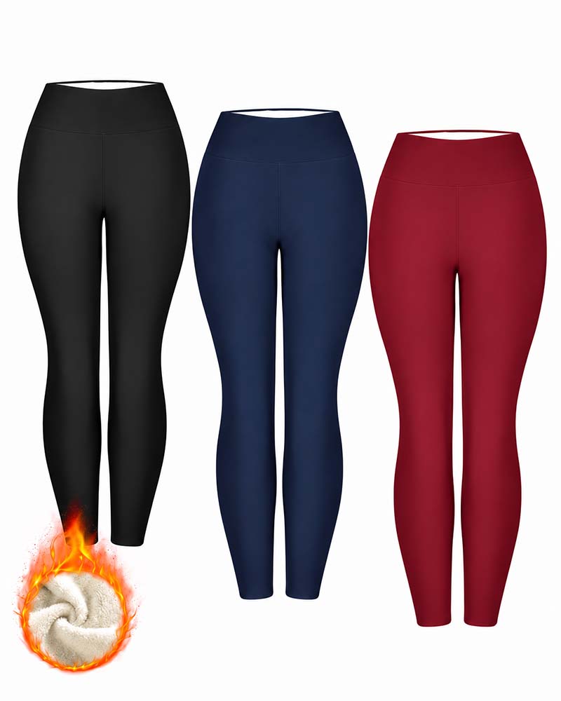 Vinter Tjock Hög Midja Varma Leggings Yogabyxor
