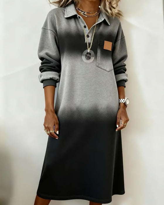 Klänning Slag Gradient Långärmad