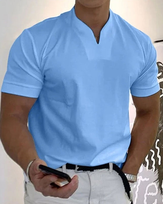 T-Shirt Herrar Gentlemans Business Kort Ärm Fitness