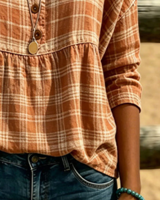 Blus Vintage Ruta V-Hals