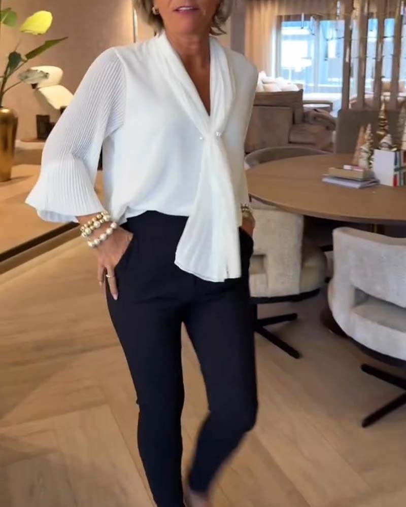 Blus Klockärm Slips Elegant